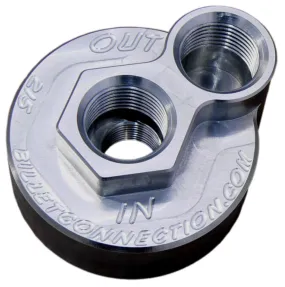 -12AN Billet Oil Block Adapter Kit - Clear Anodised CV215