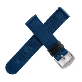 20mm 22mm Quick Release Premium Seat Belt Nylon Watch Strap - Blue