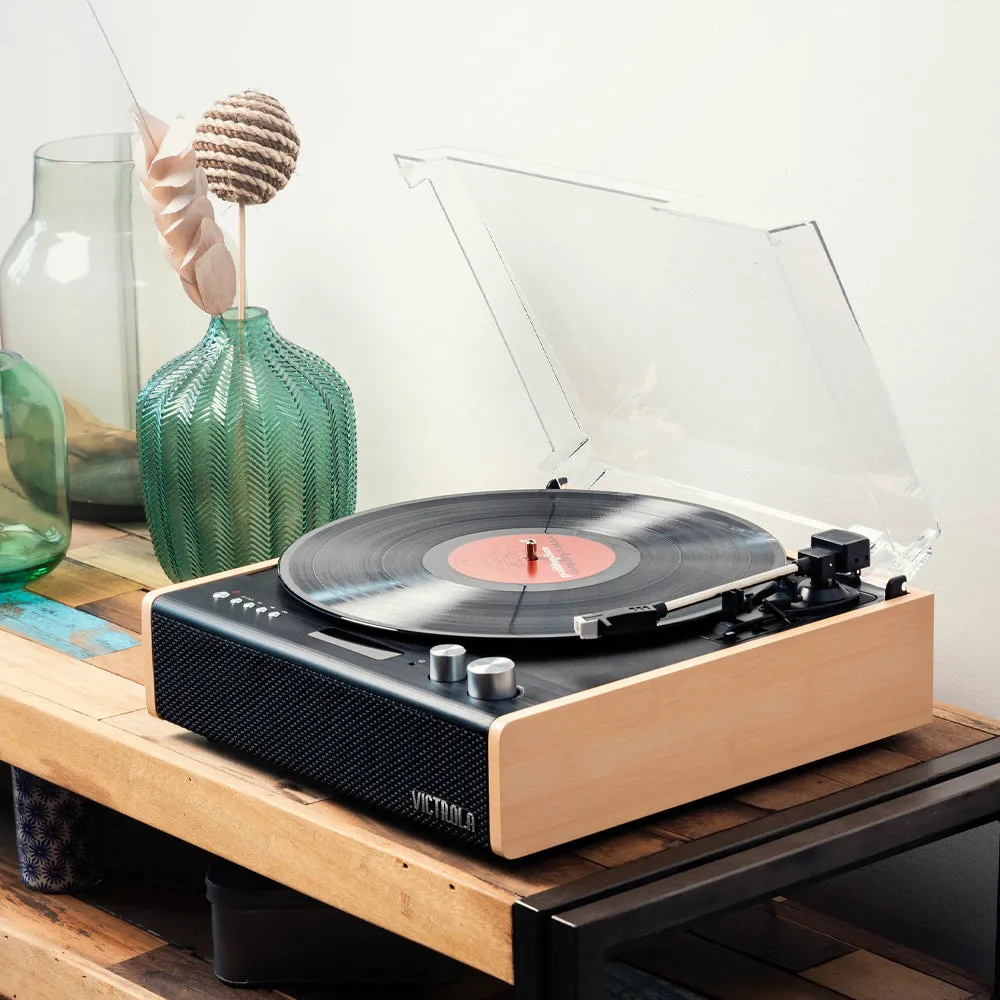 3-Speed Bluetooth Turntable & Record Storage Set - Victrola