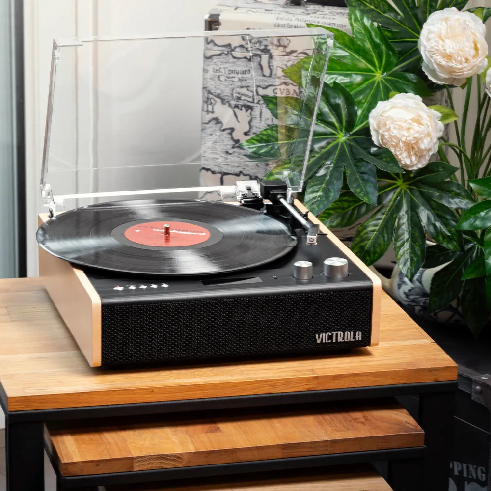 3-Speed Bluetooth Turntable & Record Storage Set - Victrola