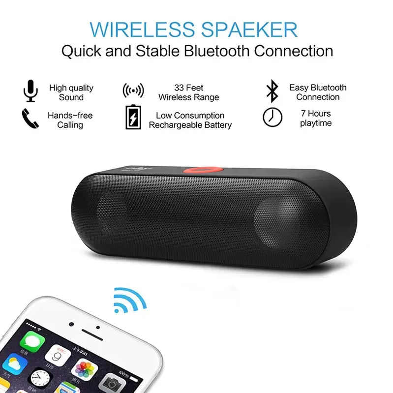 3D Stereo Music Surround Portable Wireless Bluetooth Speakers -3D stereo speakers