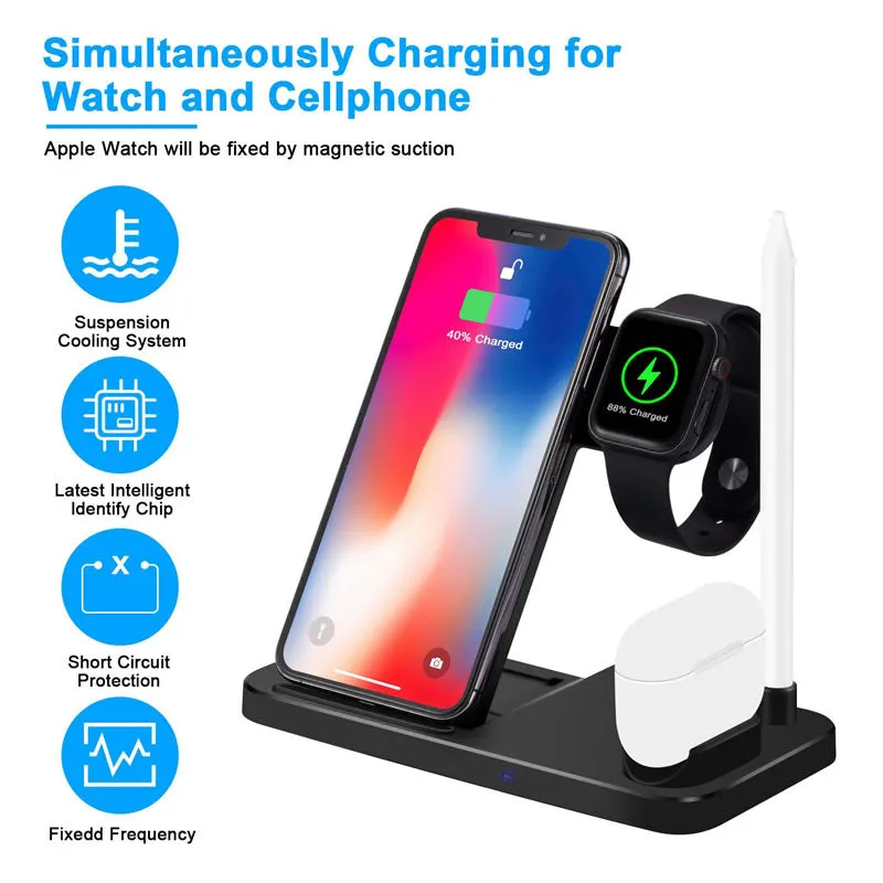 4-In-1 Foldable 15W Wireless Charging Station Ab-S856