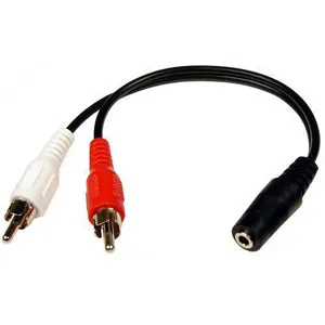 6 inch 3.5mm Stereo Jack to 2xRCA Male Cable