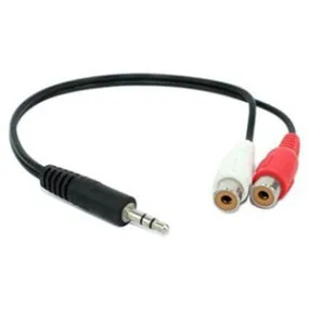 6 inch 3.5mm Stereo Plug to 2xRCA-F Cable