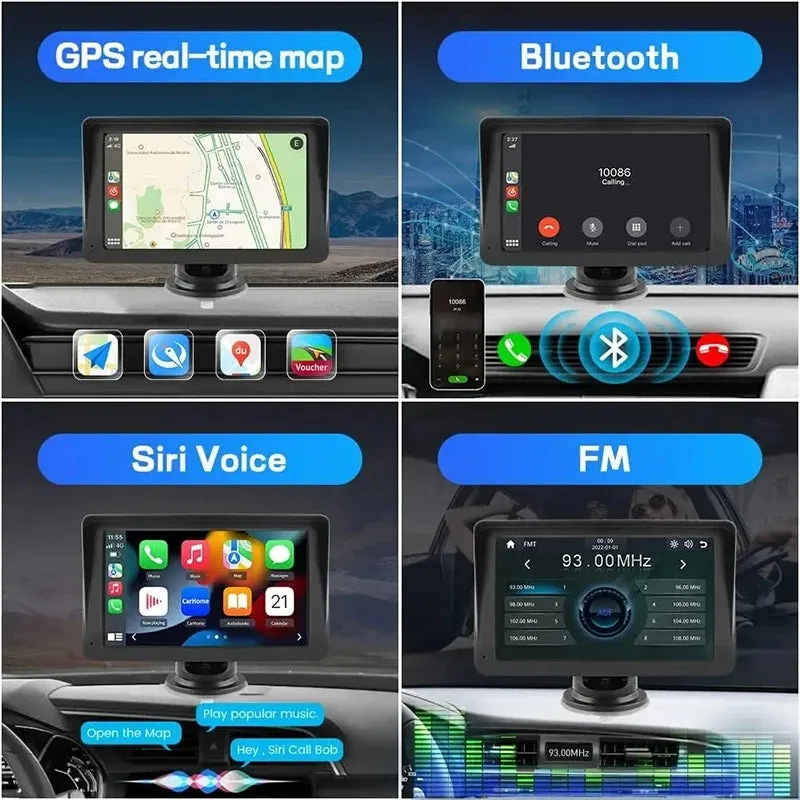 7 inch CarPlay Android Auto Car Radio Multimedia Video Player  Portable Touch Screen With USB AUX