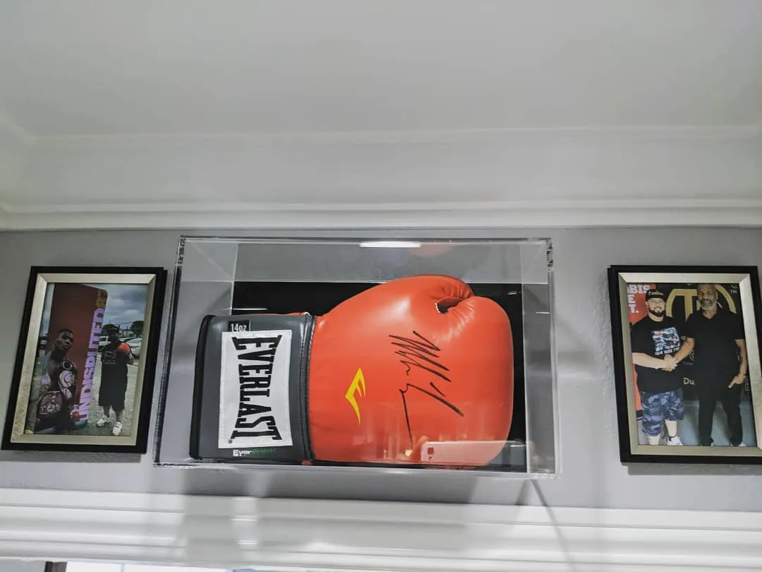 Acrylic Boxing Glove Vertical Display Case with Sliding Back (A044/V17)