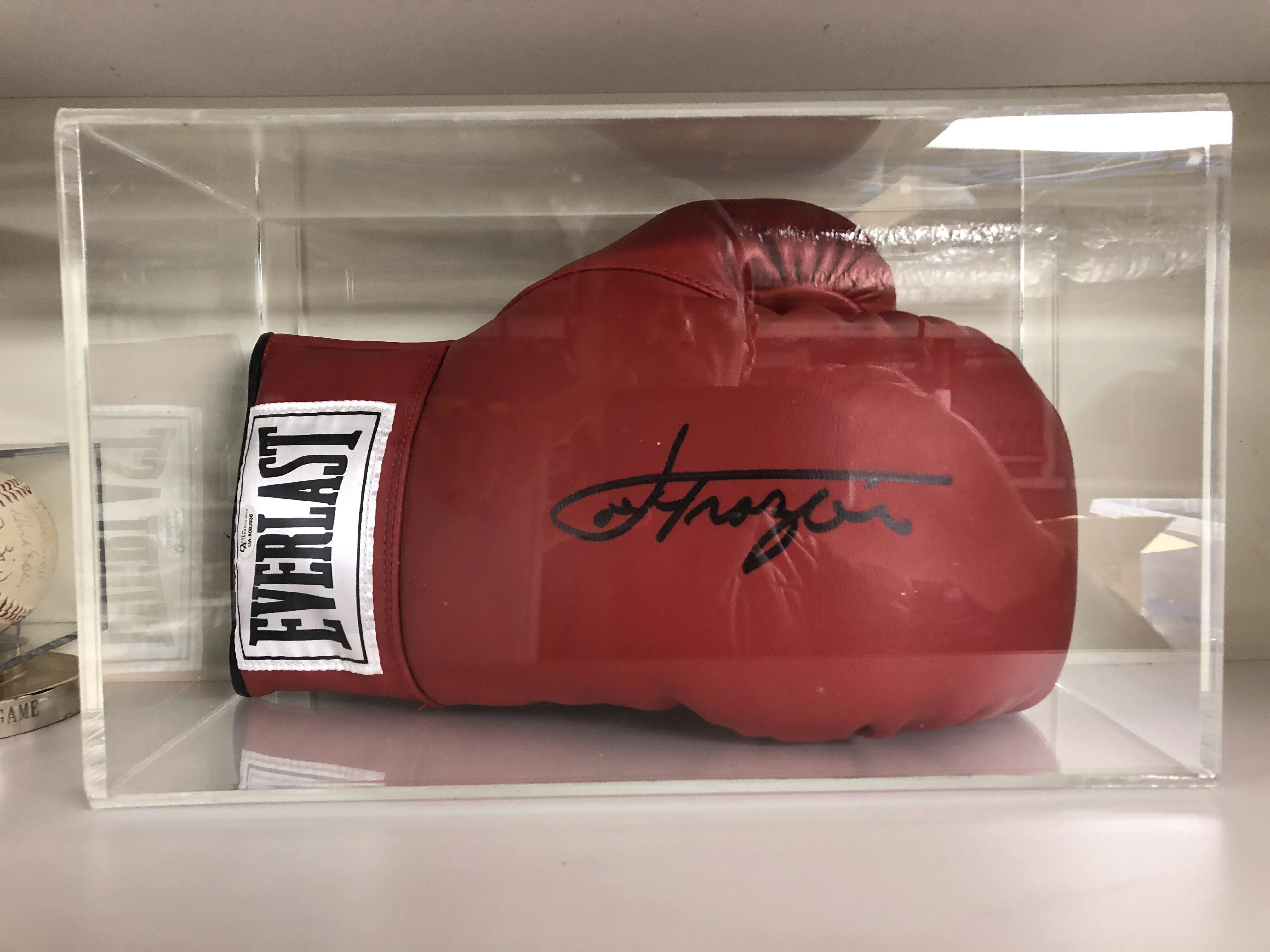 Acrylic Boxing Glove Vertical Display Case with Sliding Back (A044/V17)