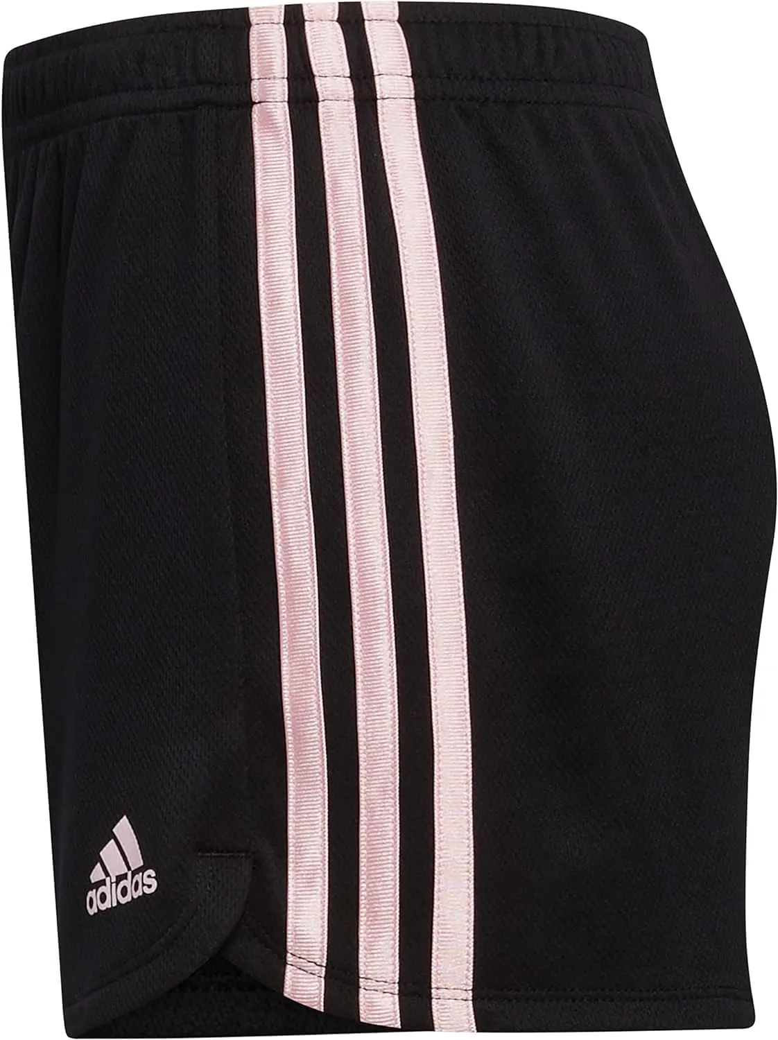 Adidas Girls' 3 Stripes Mesh Shorts 10 to 12 Black & Pink Size 10 to 12