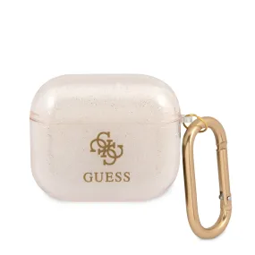 AirPods 3 - TPU Case Gold Colored Glitter - GUESS