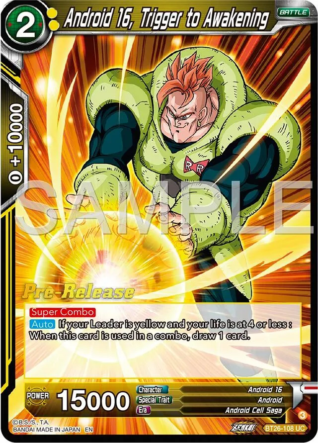 Android 16, Trigger to Awakening (BT26-108) [Ultimate Advent Prerelease Promos]