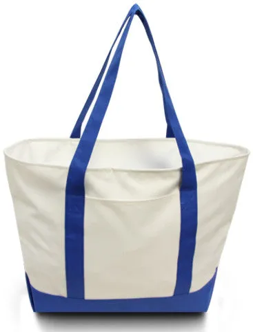 bay view giant zipper boat tote - royal Case of 24