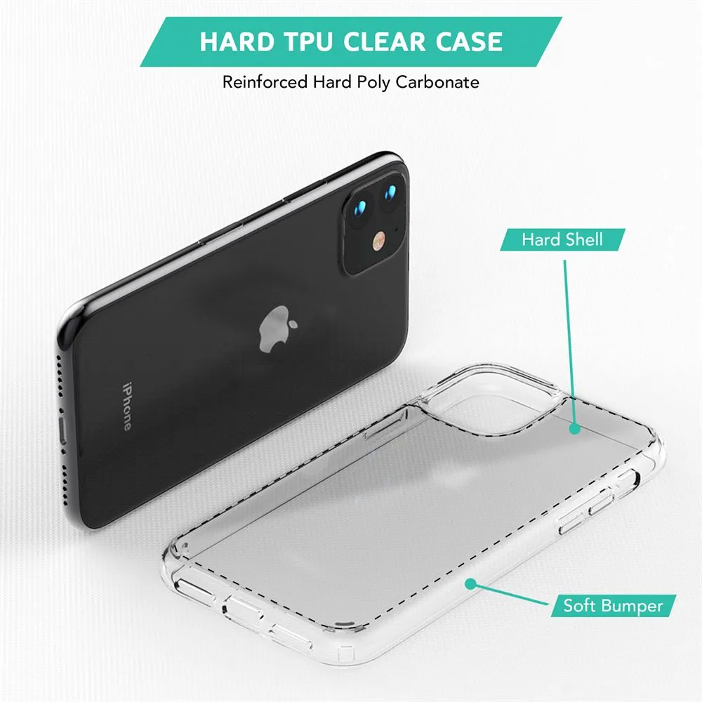 Best Hard Back Case with Clear soft Bumper around Edges for iPhone 11