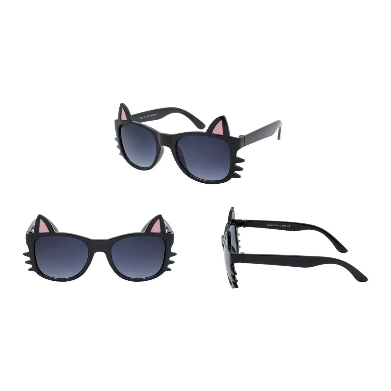 Black Dazey Shades tween Cat Shape Fashion Sunglasses with Case ( sold by the piece)