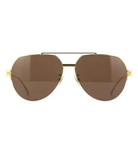 Bottega Veneta Women's Brown Aviator Sunglasses