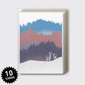 Box Set of 10 - Deer Greeting Card