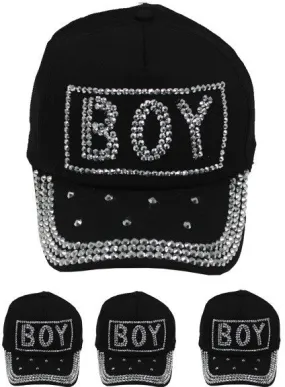 boy baseball cap with rhinestone Case of 12