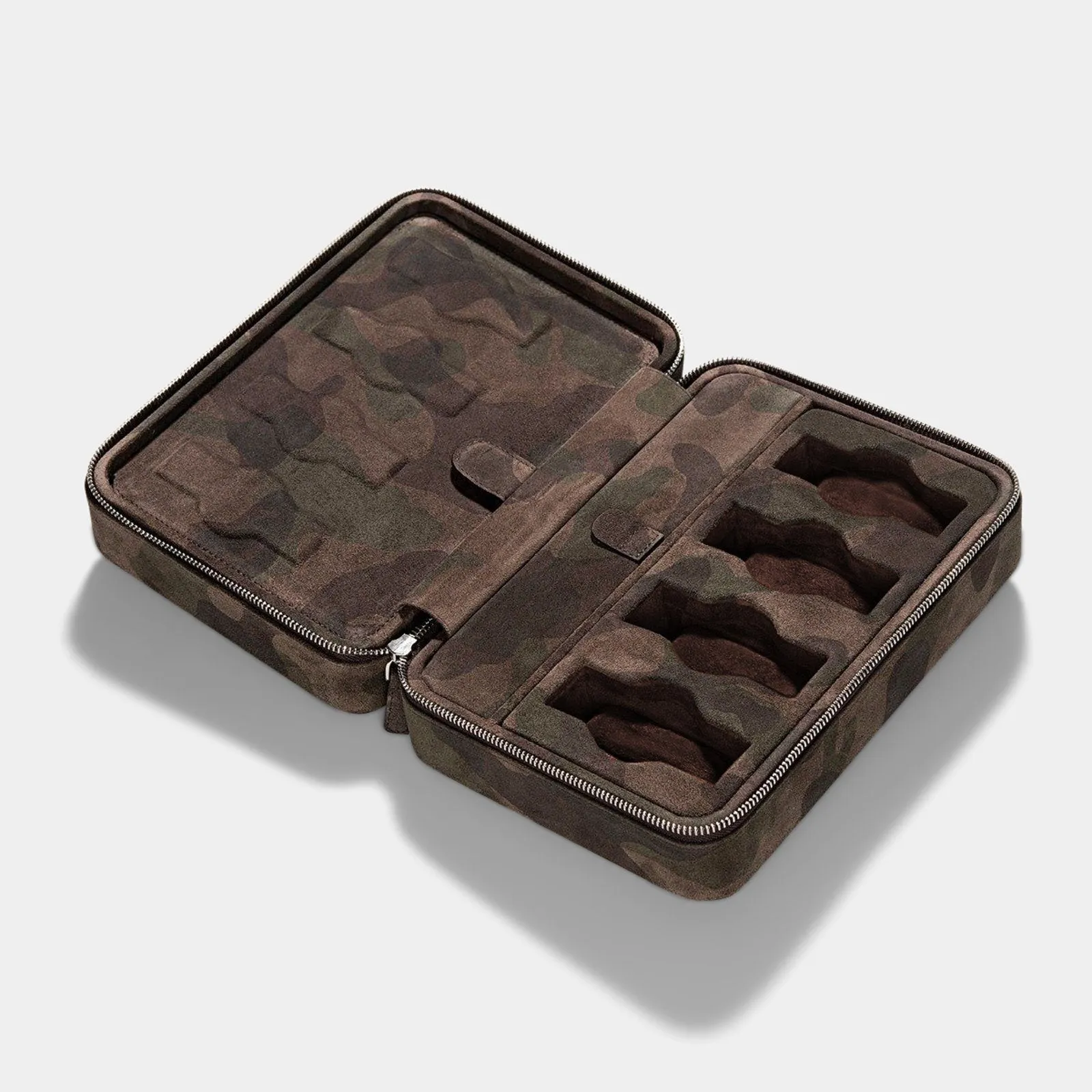 Brown Camo Suede Luxury Leather Watch Box by JPM