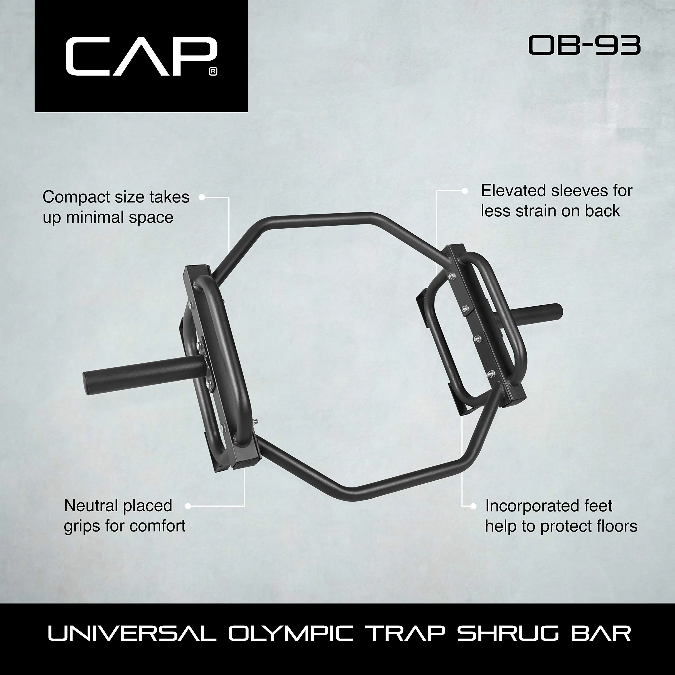 Cap Barbell 50-Inch Olympic Hex Trap Bar for Deadlifts and Shrugs