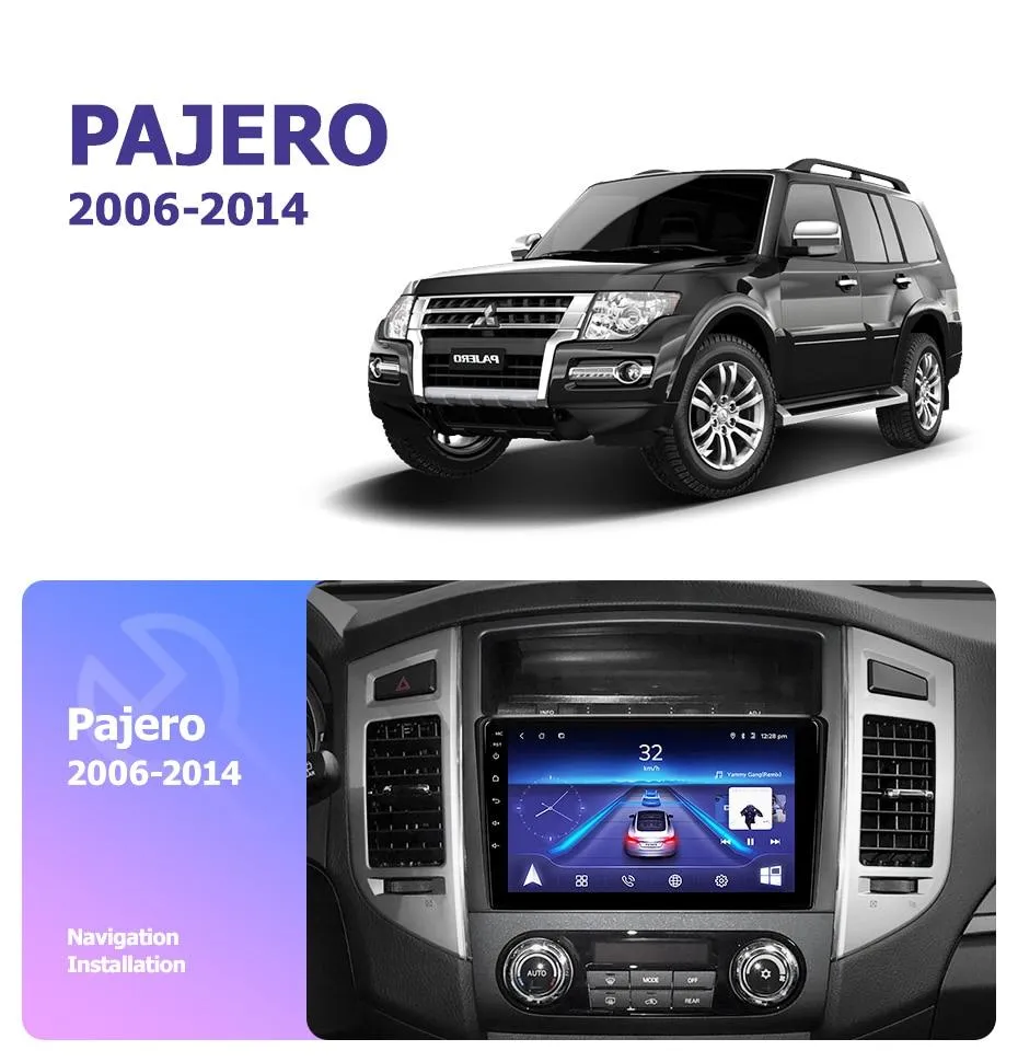 Car Dealz 9" Android 10.0 Mitsubishi Pajero 4 2006-2014 w CAM In Dash Plus OEM Fascia