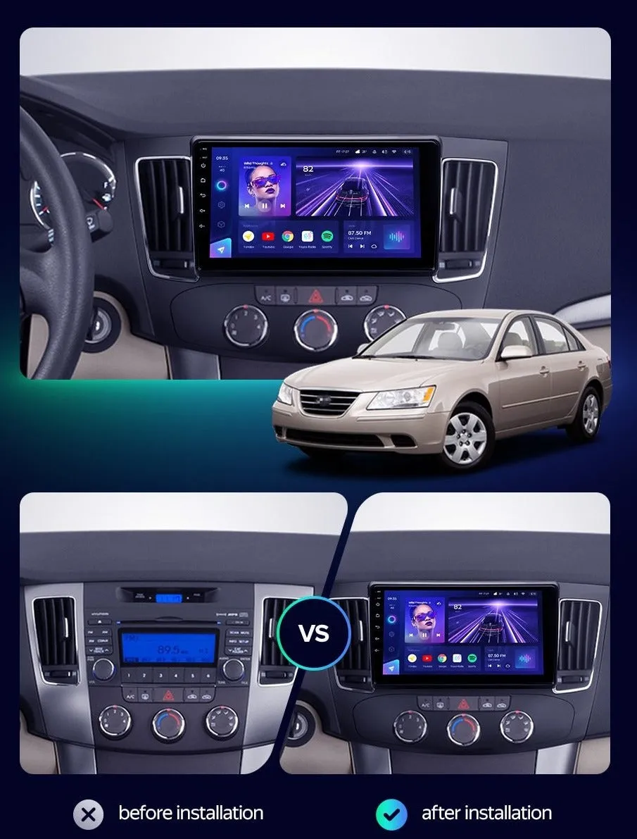 Car Dealz Elite 4G Data Model 10.2" Android 12.0 For Hyundai Sonata NF 2008 - 2010 Head Unit In Dash Plus OEM Fascia