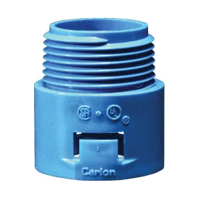 Carlon A243D-CAR Conduit Adapter, 1/2 in MPT, 1.4 in L, PVC, Blue