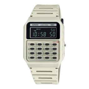 Casio Calculator Unisex Watch Digital Dial with Beige Resin Strap, CA-53WB-8BDF