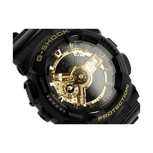 CASIO GA-110 Series Analog-Digital Black and Gold Watch #GA-110GB-1AER