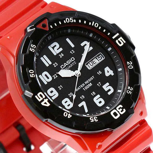 Casio MRW-200HC-4B Red Resin Strap Watch for Men