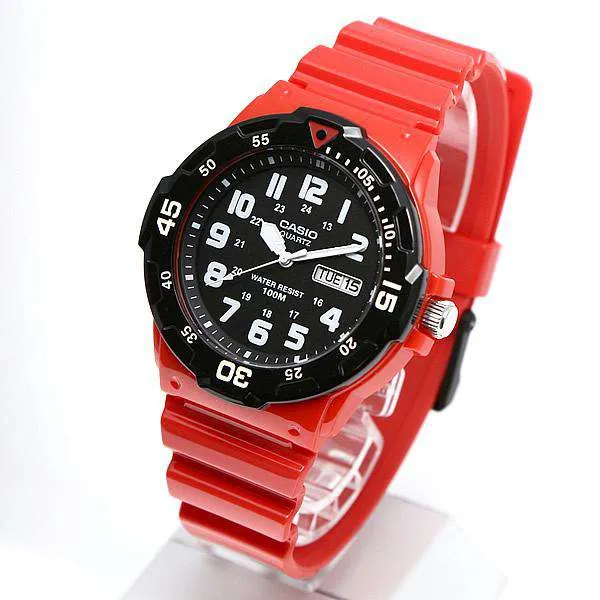 Casio MRW-200HC-4B Red Resin Strap Watch for Men