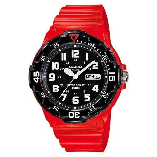 Casio MRW-200HC-4B Red Resin Strap Watch for Men