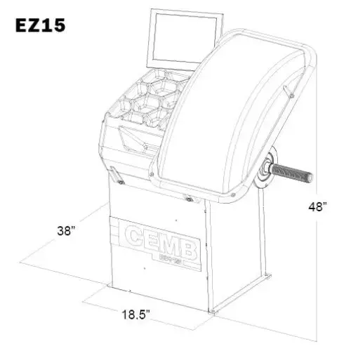 Cemb EZ10 Space-Saving 3D Data Entry Wheel Balancer