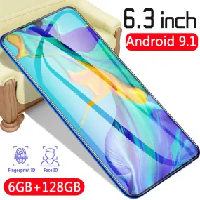 CHAOAI Russian P35 pro 6GB 128GB Global Version Smartphone 6.3 inch Drop Screen Mobile Phone 2 Sim 3g Cellphone