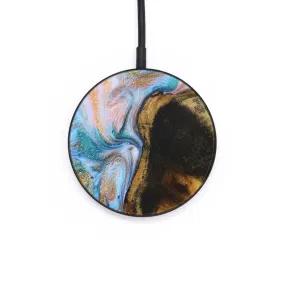 Circle Wood Resin Wireless Charger - Ariella (Teal & Gold, 648998)