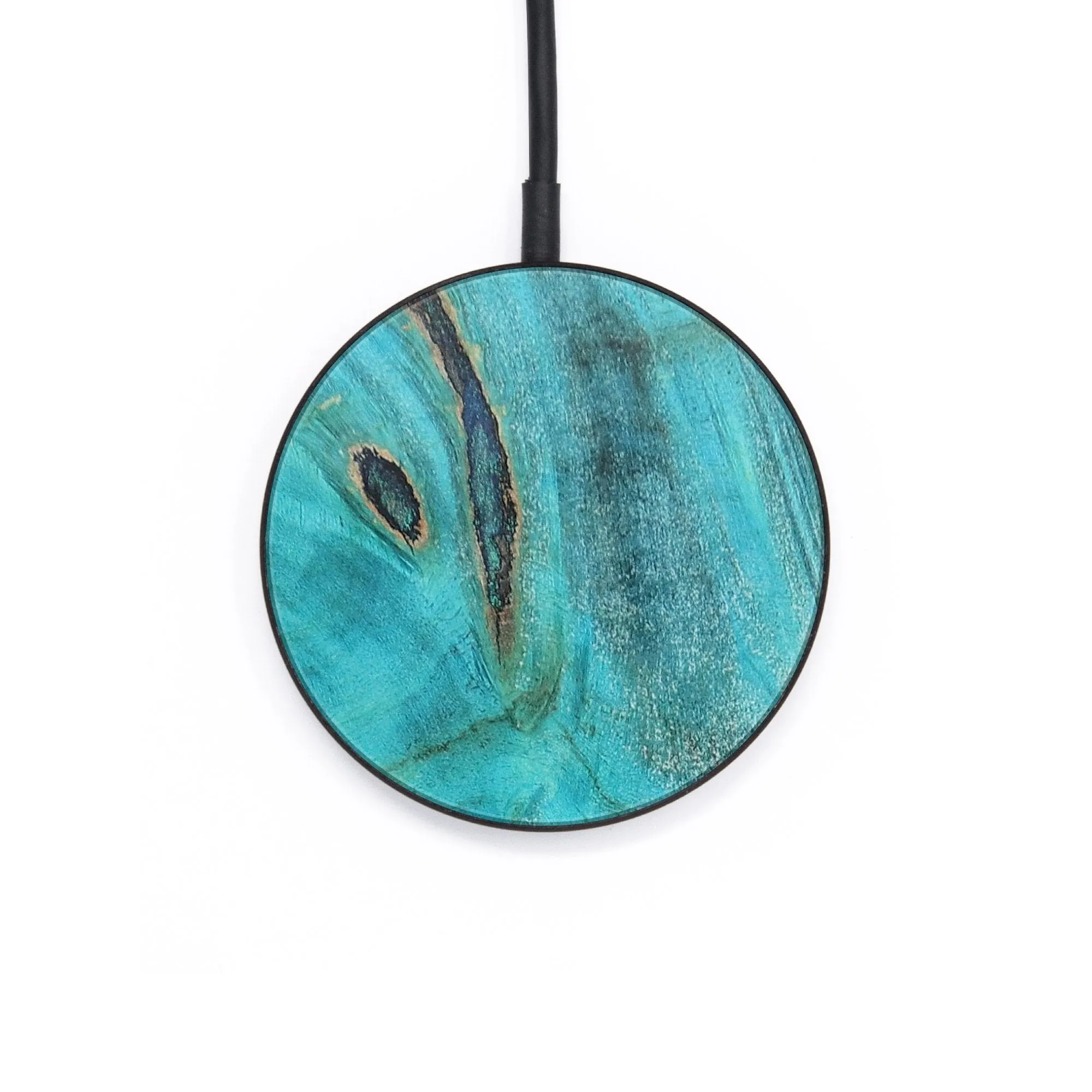 Circle Wood Resin Wireless Charger - Christian (Wood Burl, 703268)