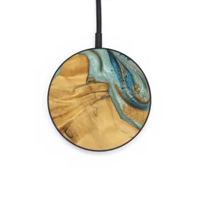 Circle Wood Wireless Charger - Aundrea (Teal & Gold, 740352)