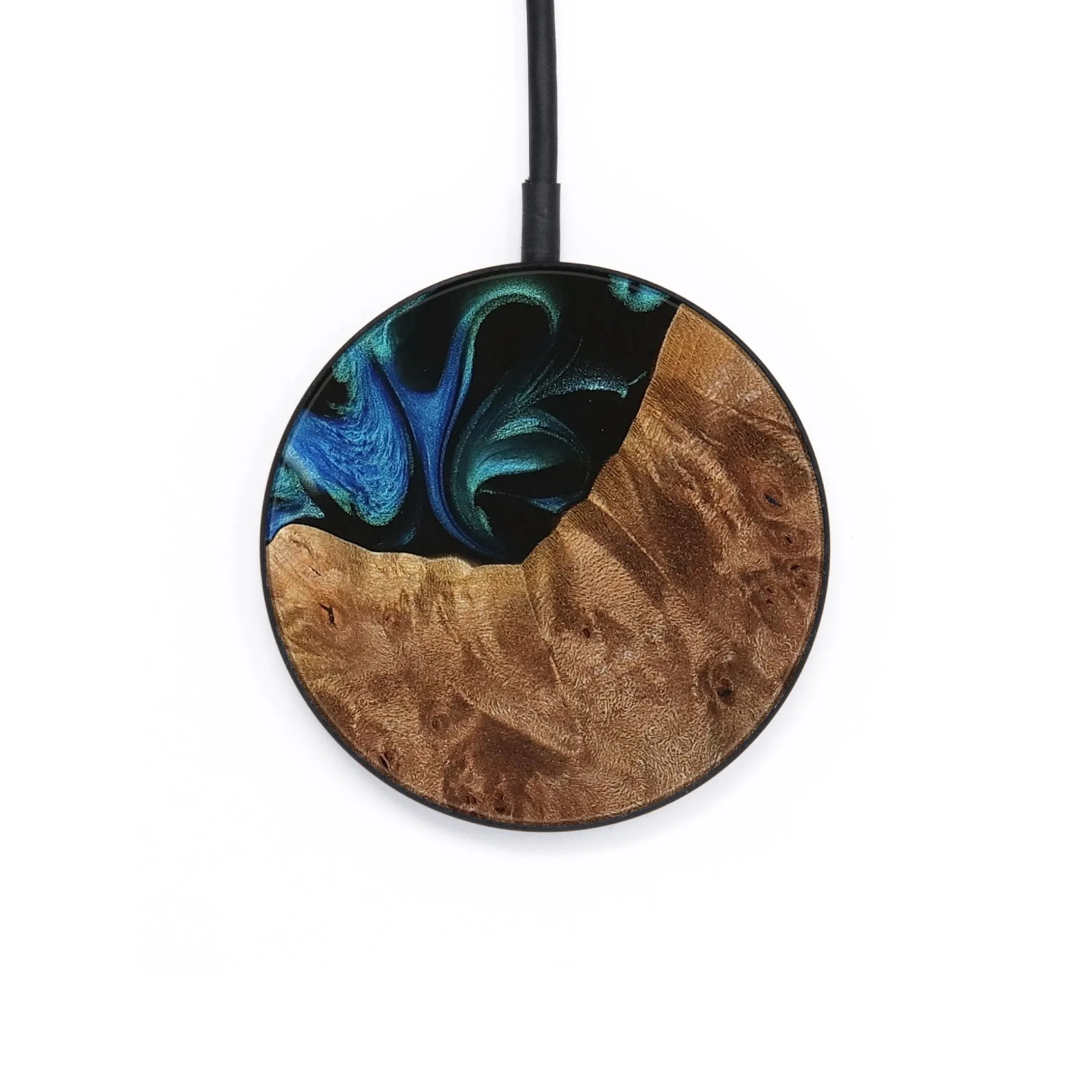 Circle Wood Wireless Charger - Pamelia (Blue, 734935)