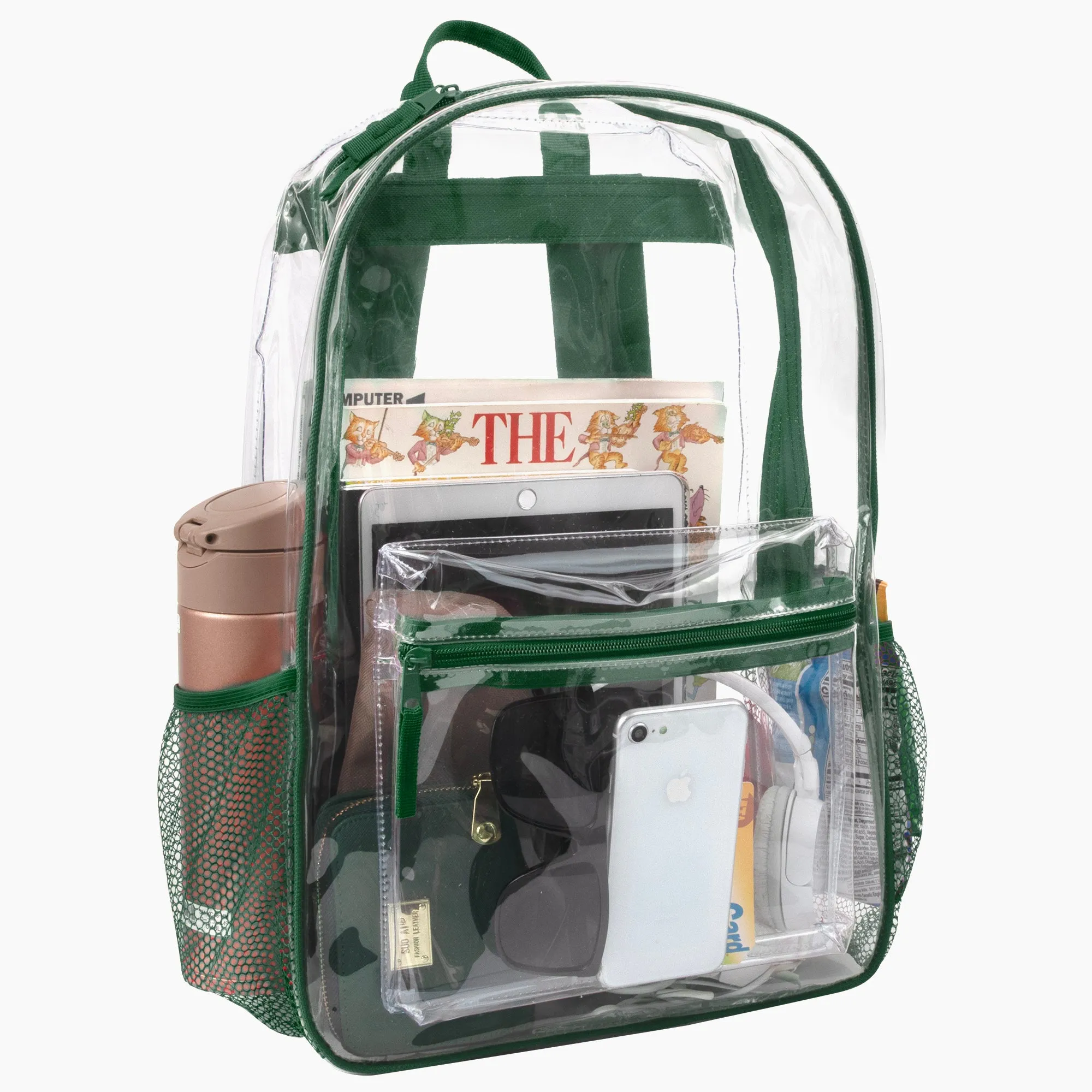 Classic 17 Inch Clear Backpack - Green