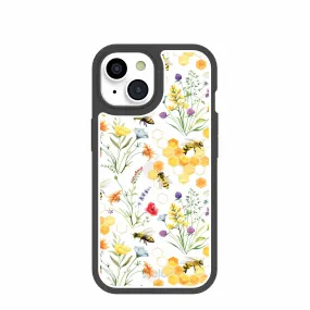 Clear Sweet Bees iPhone 15 Case With Black Ridge