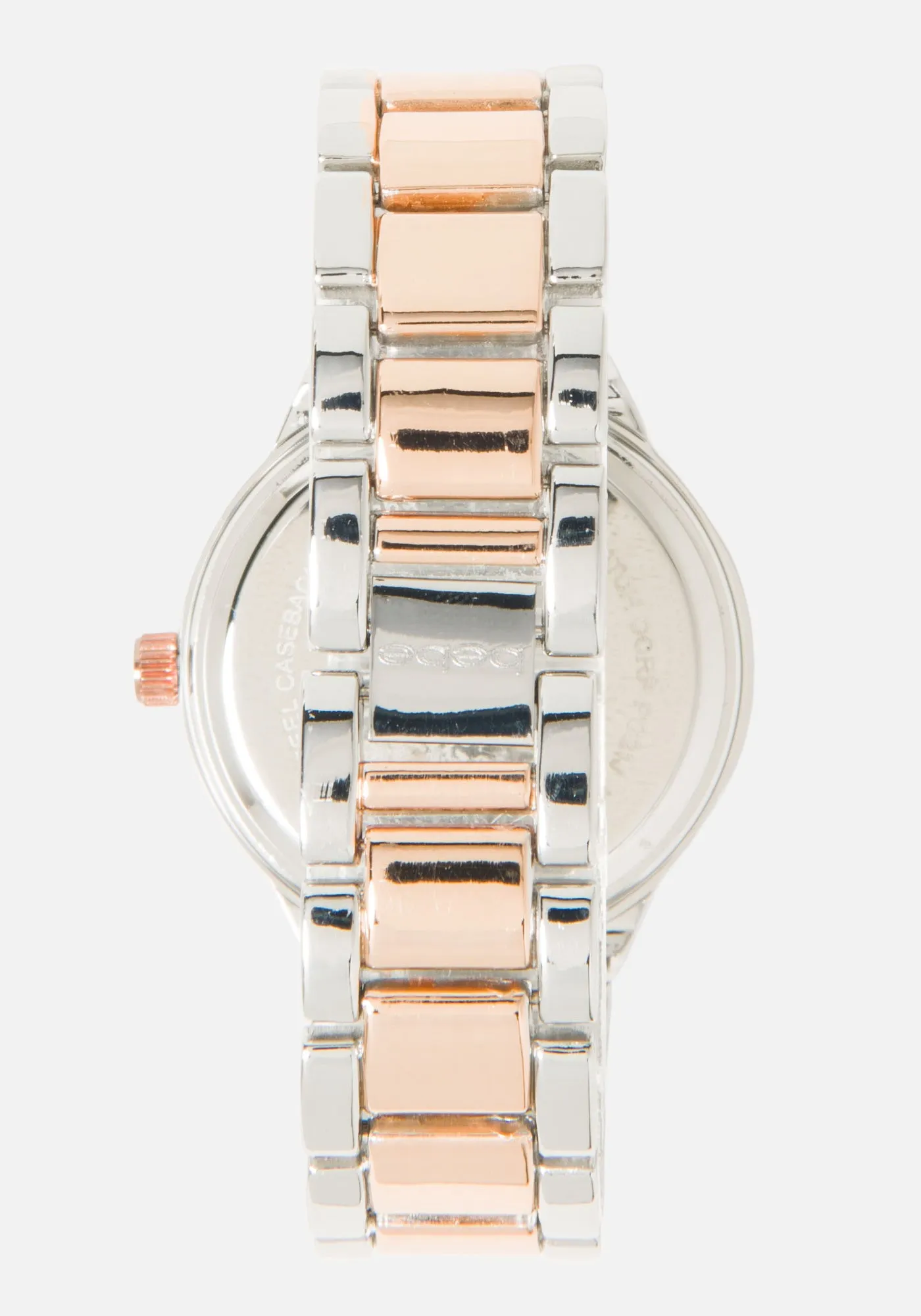 Crystal Bezel & Two Tone Bracelet Watch