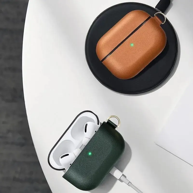 Custom AirPods Pro Leather Case with Side Keychain Strap-Custom AirPods Pro Case