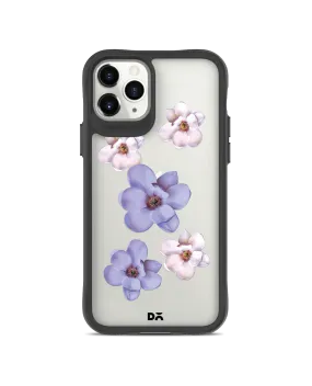 DailyObjects Clear Mauve & White Flowers Black Hybrid Clear Case Cover For iPhone 11 Pro