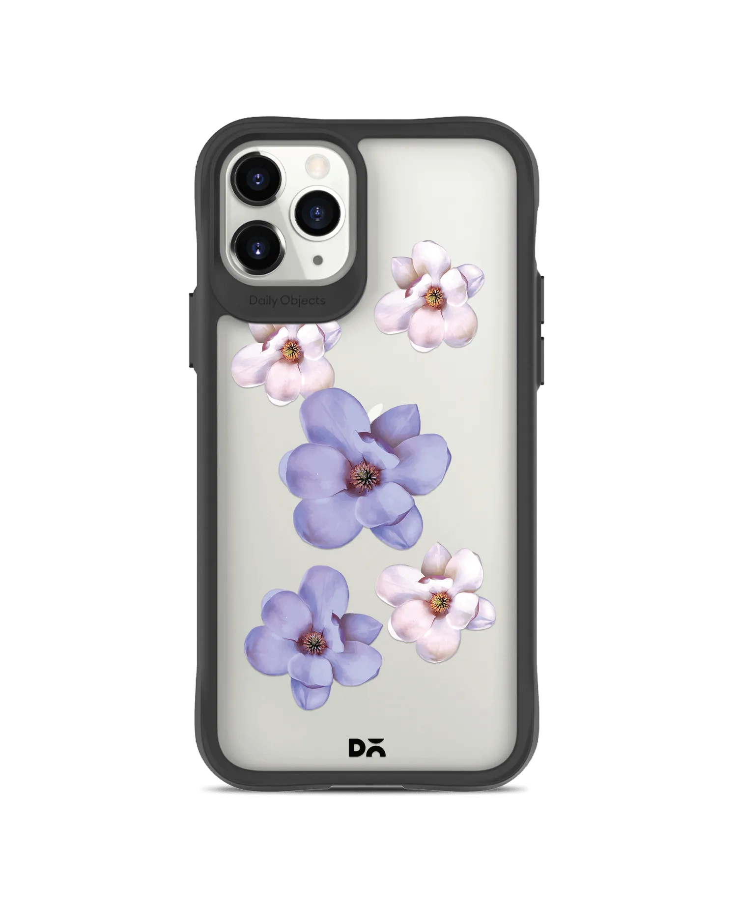 DailyObjects Clear Mauve & White Flowers Black Hybrid Clear Case Cover For iPhone 11 Pro