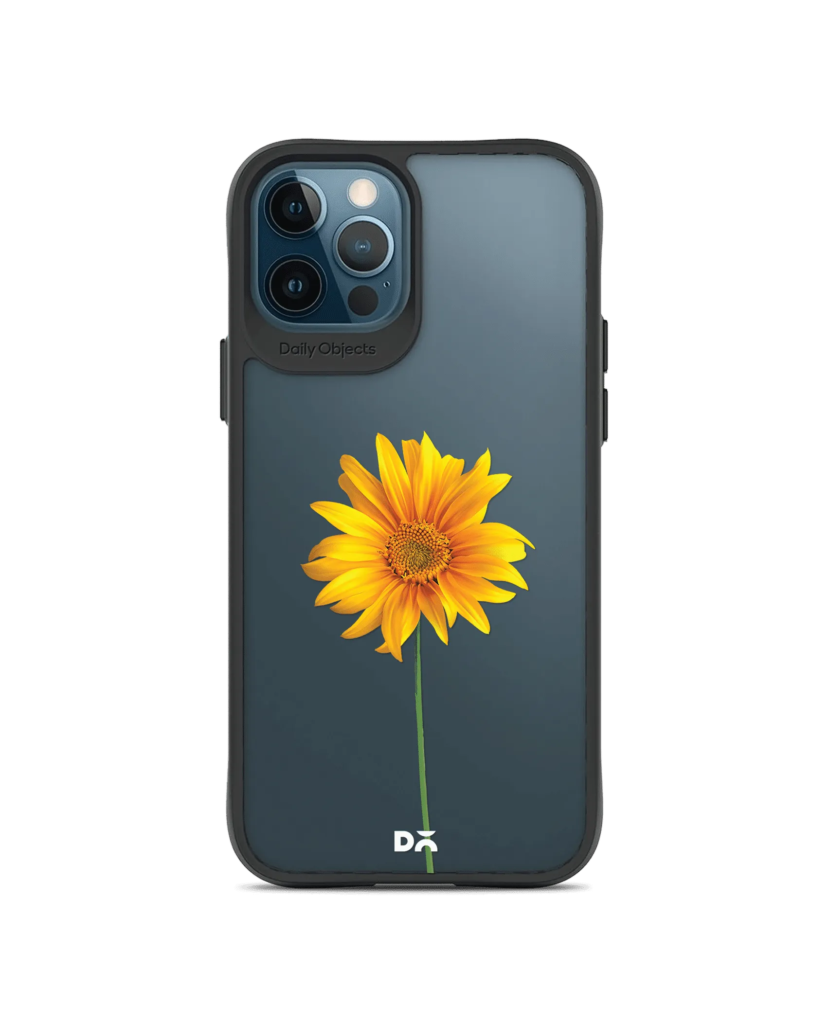 DailyObjects Clear Sunflower Black Hybrid Clear Case Cover For iPhone 12 Pro Max