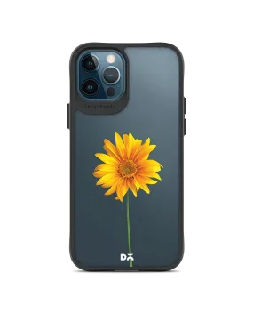 DailyObjects Clear Sunflower Black Hybrid Clear Case Cover For iPhone 12 Pro Max