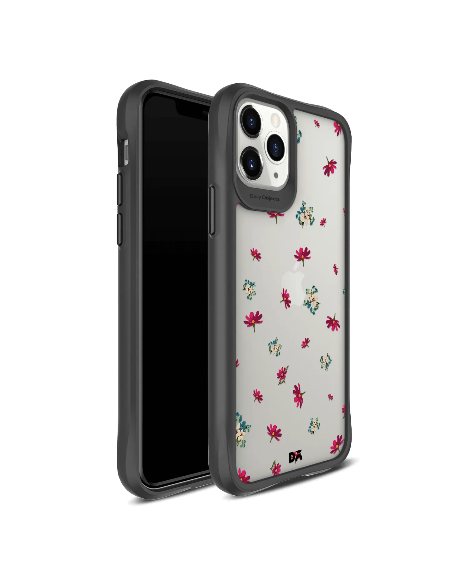 DailyObjects Floating Flowers Black Hybrid Clear Case Cover For iPhone 11 Pro