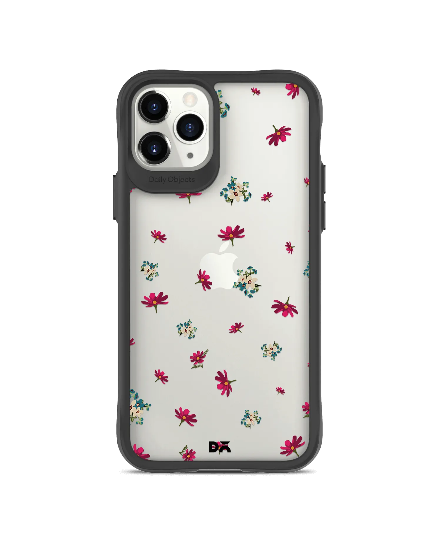 DailyObjects Floating Flowers Black Hybrid Clear Case Cover For iPhone 11 Pro