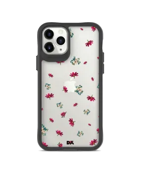 DailyObjects Floating Flowers Black Hybrid Clear Case Cover For iPhone 11 Pro