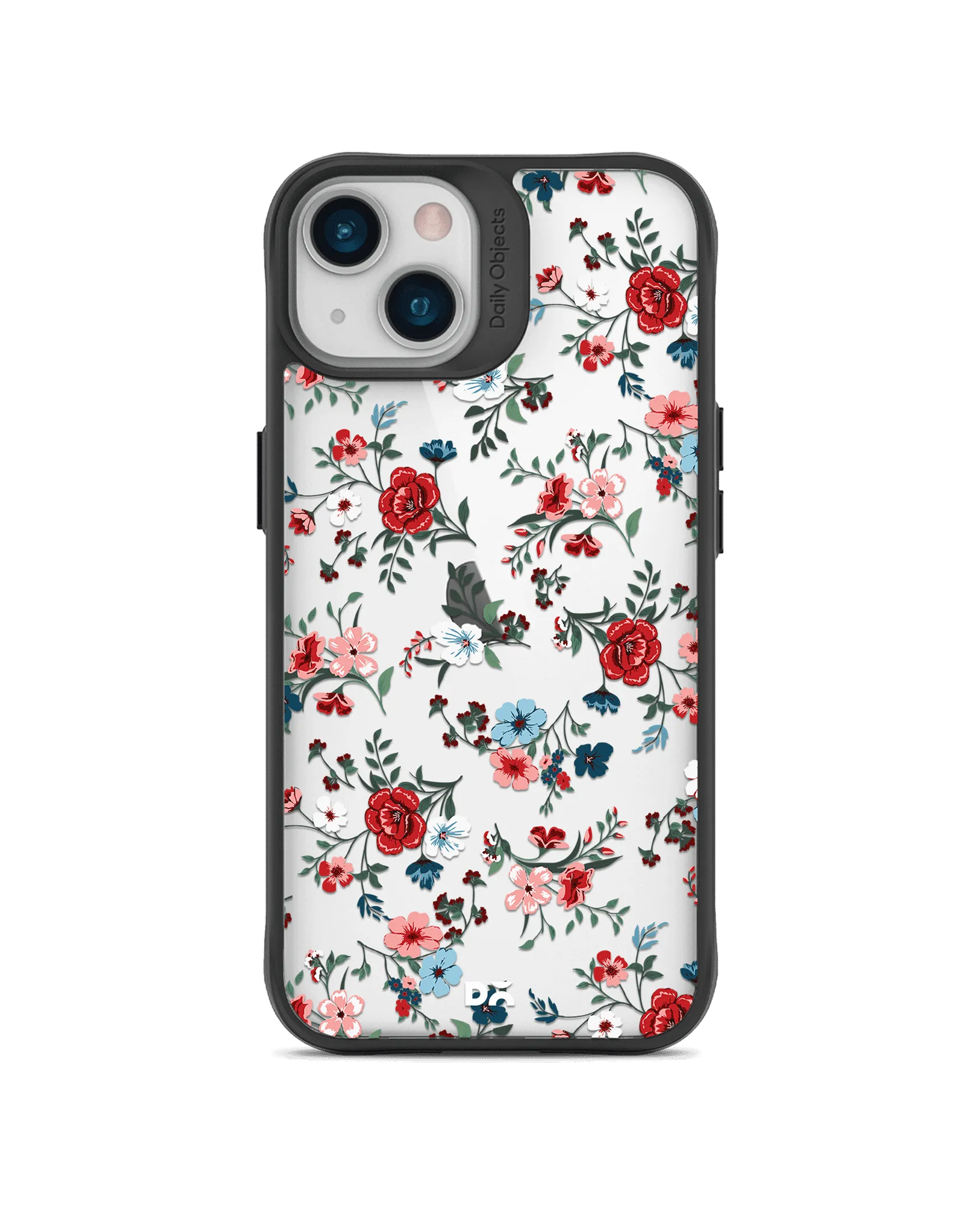 DailyObjects Flower Sheet Black Hybrid Clear Case Cover For iPhone 13 Mini