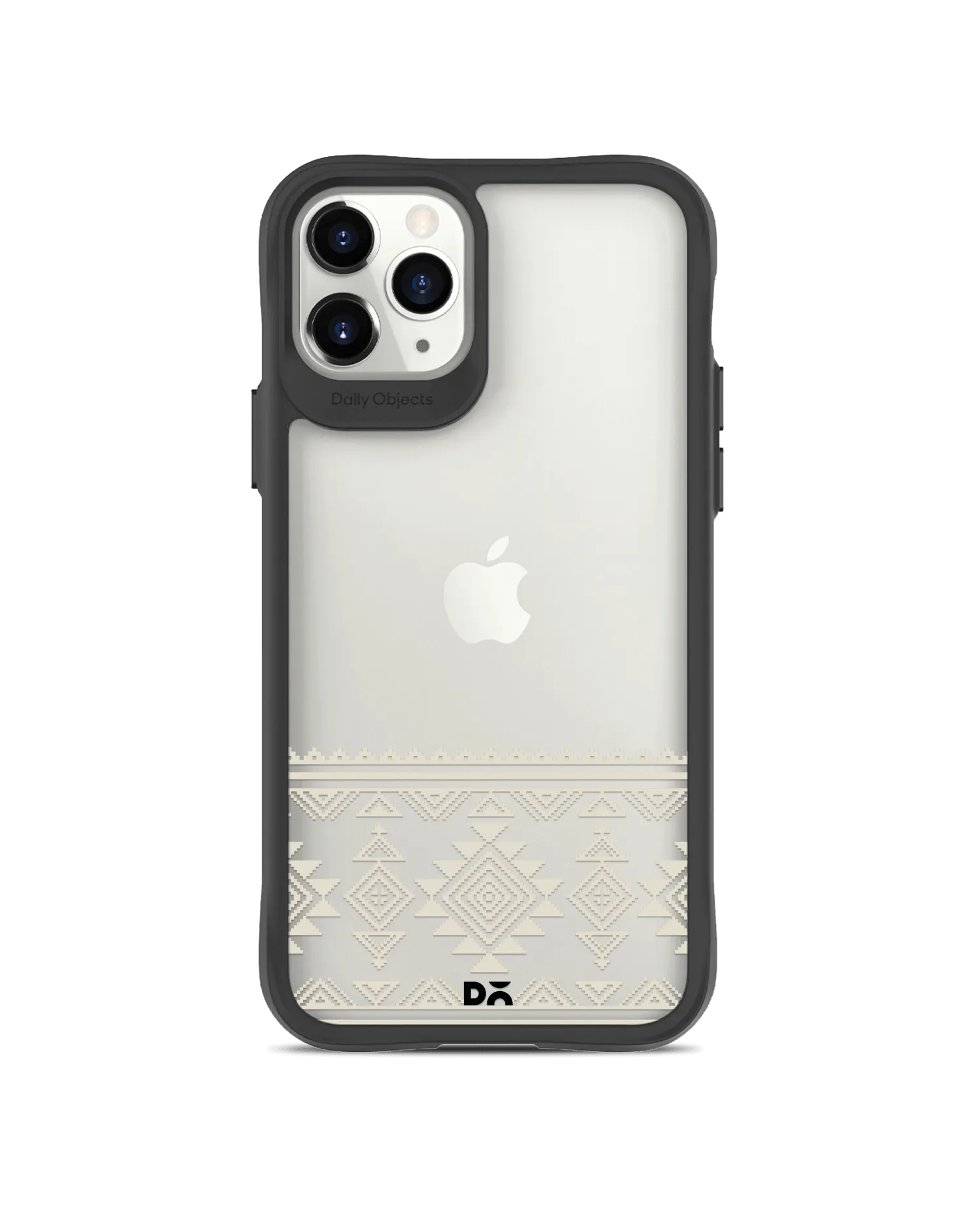 DailyObjects Mandala Tattoo Off White Black Hybrid Clear Case Cover For iPhone 11 Pro Max