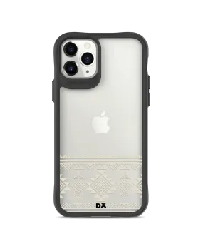 DailyObjects Mandala Tattoo Off White Black Hybrid Clear Case Cover For iPhone 11 Pro Max